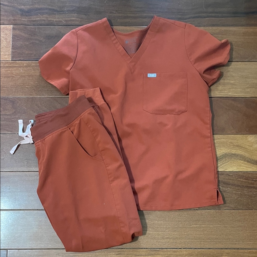 Burnt Orange FIGS Scrub Set